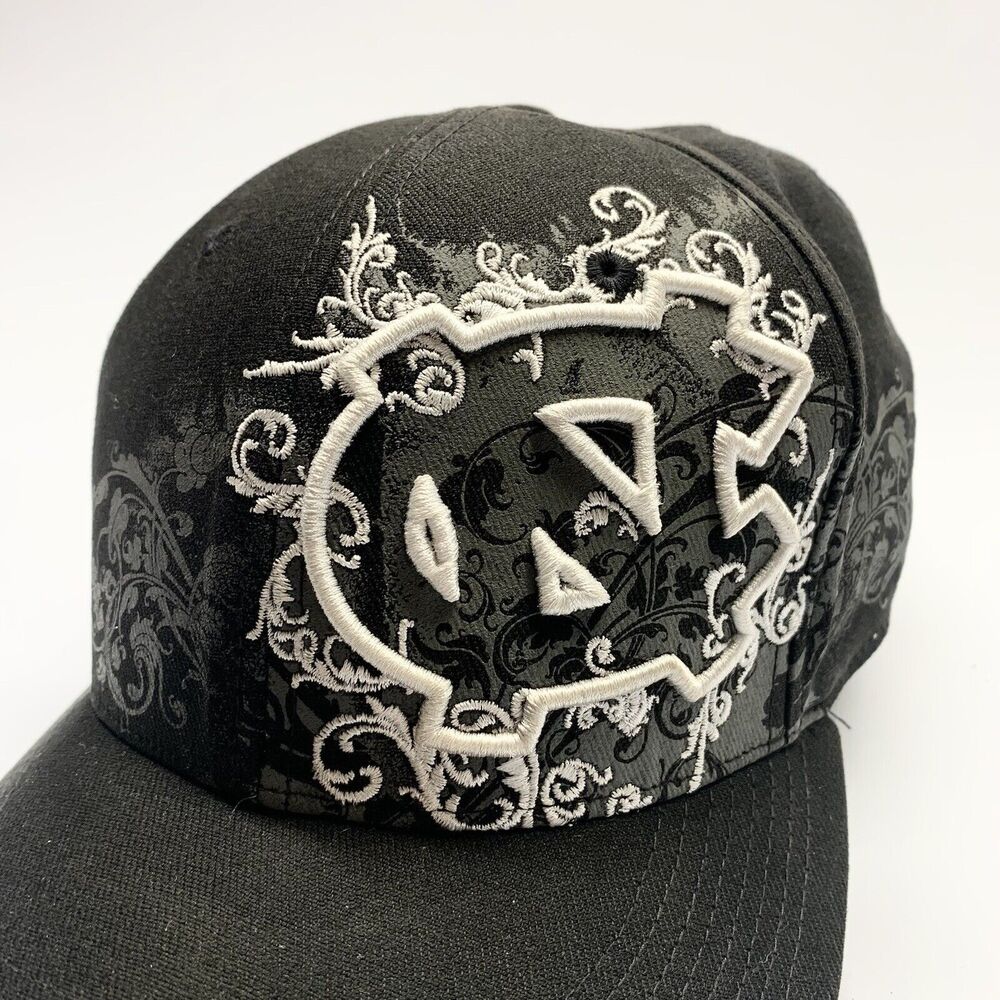 Nike North Carolina UNC Tar Heels Hat Black White Gray Floral Embroidery Cap
